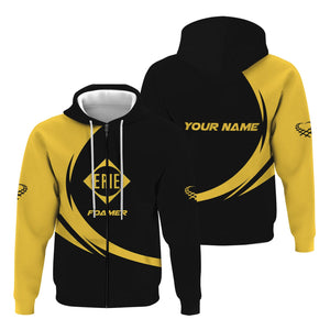 Railspirit Personalized Erie Railroad Hoodie Unique Graphic Style Zip Up Hoodie For Train Enthusiasts