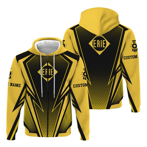 Railspirit Personalized Erie Railroad Hoodie Lightning Graphic Style Zip Up Hoodie Gift Idea For Train Lover