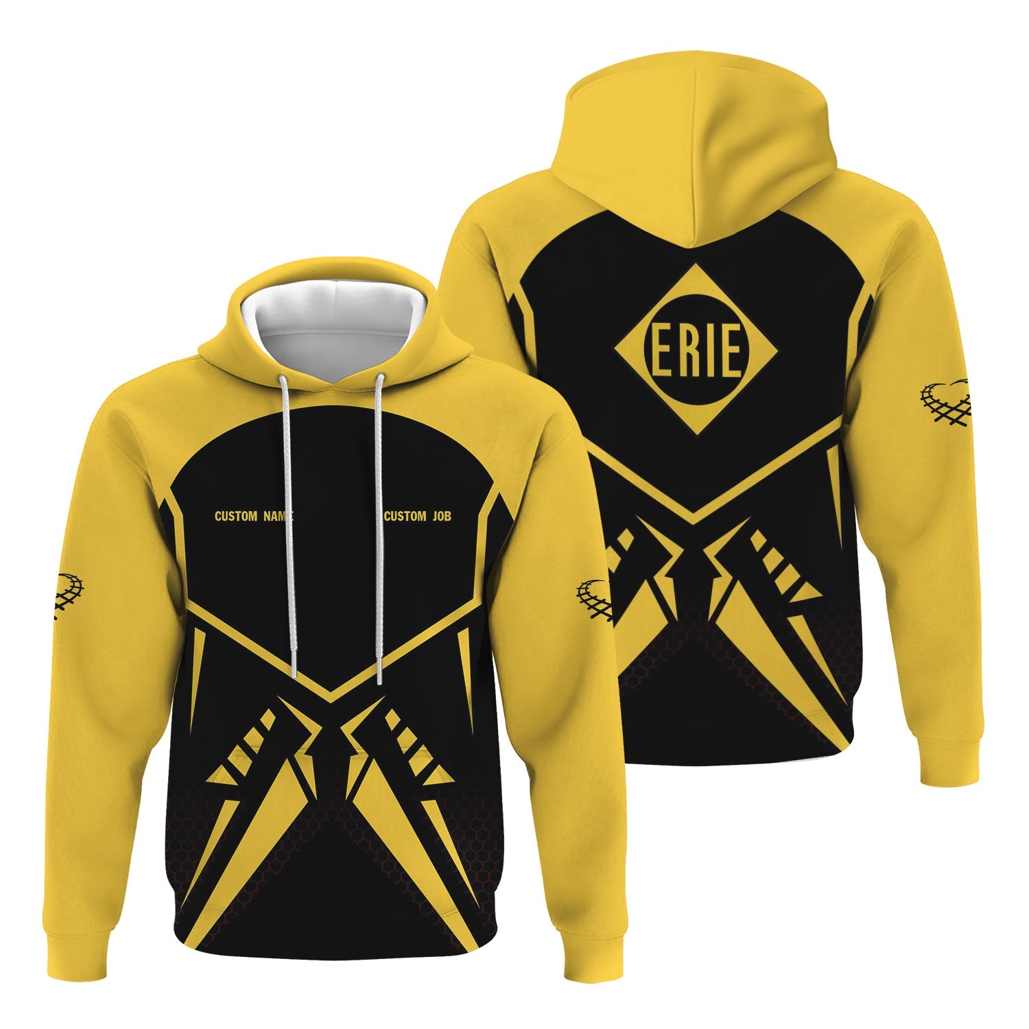 Railspirit Personalized Erie Railroad Hoodie Vibriant Style with Custom Position Train Zip Up Hoodie