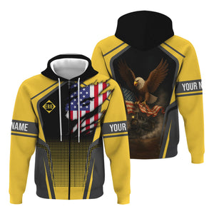 Railspirit Personalized Erie Railroad Hoodie American Eagle Vintage Train Zip Up Hoodie
