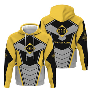 Railspirit Personalized Erie Railroad Hoodie Engine-Inspired Style Train Zip Up Hoodie for Railroad Fanatic
