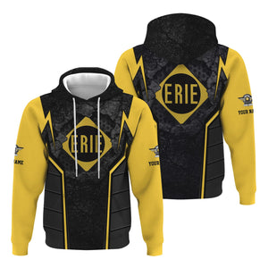 Railspirit Personalized Erie Railroad Hoodie Cracked Metal Design Train Zip Up Hoodie for Rail Enthusiasts