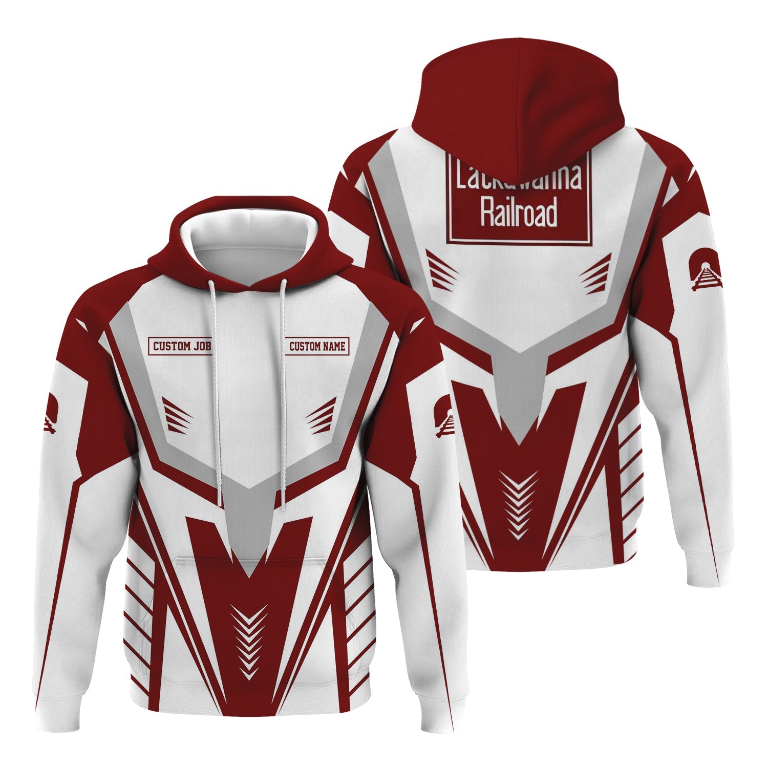 Railspirit Personalized Delaware, Lackawanna and Western Railroad Hoodie Workwear-Inspired with Custom Position DL&W Train Zip Up Hoodie