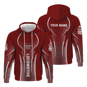 Railspirit Personalized Delaware, Lackawanna and Western Railroad Hoodie Striking Line Style DL&W Train Zip Up Hoodie For Locomotive Lovers
