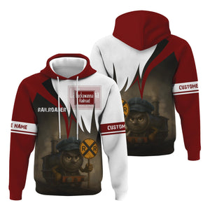 Railspirit Personalized Delaware, Lackawanna and Western Railroad Hoodie Angry Train DL&W Hoodie Gift Idea For Train Lover