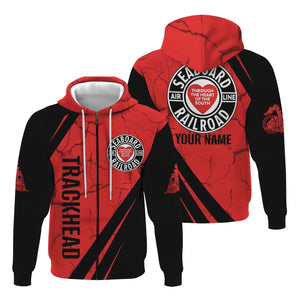 Railspirit Personalized Seaboard Air Line Railroad Hoodie Crackle Texture Style Train Zip Up Hoodie For Trackhead