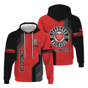 Railspirit Personalized Seaboard Air Line Railroad Hoodie Unique Railway Style with Custom Job Train Zip Up Hoodie