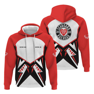 Railspirit Personalized Seaboard Air Line Railroad Hoodie Vibriant Style with Custom Position Train Zip Up Hoodie