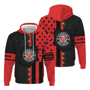 Railspirit Personalized Seaboard Air Line Railroad Hoodie American Flag with Crack Effect Train Zip Up Hoodie
