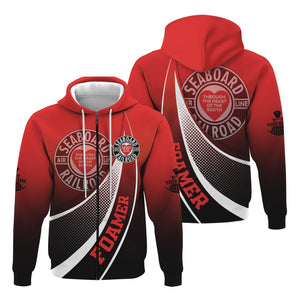 Railspirit Personalized Seaboard Air Line Railroad Hoodie Railway-Themed Style Zip Up Hoodie Gift Idea For Trainspotter