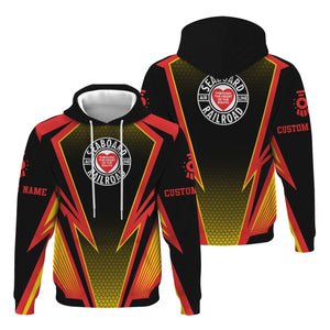 Railspirit Personalized Seaboard Air Line Railroad Hoodie Lightning Graphic Style Zip Up Hoodie Gift Idea For Train Lover