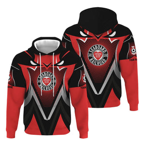 Railspirit Personalized Seaboard Air Line Railroad Hoodie Vibrant Graphic Pattern Zip Up Hoodie For Train Enthusiasts