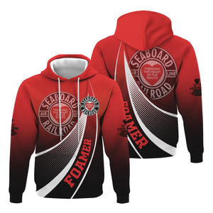 Railspirit Personalized Seaboard Air Line Railroad Hoodie Railway-Themed Style Zip Up Hoodie Gift Idea For Trainspotter