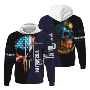 Railspirit Personalized Chessie System Railroad Hoodie Train Skull American Flag Zip Up Hoodie All Over Print