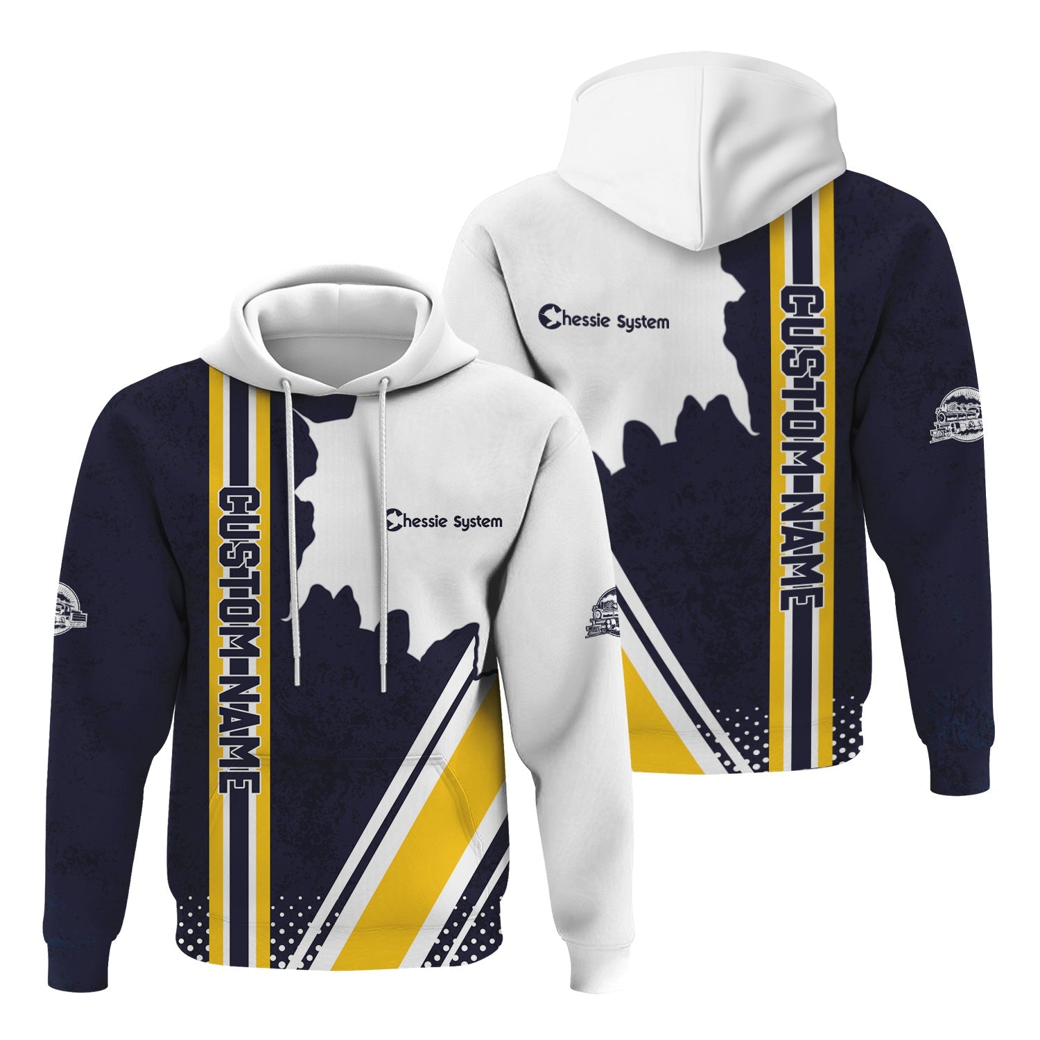 Railspirit Personalized Chessie System Railroad Hoodie All Over Printed Unisex Zip Up Hoodie