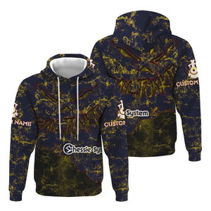 Railspirit Personalized Chessie System Railroad Hoodie Torn Graphic Style Train Zip Up Hoodie For Rail Junkie