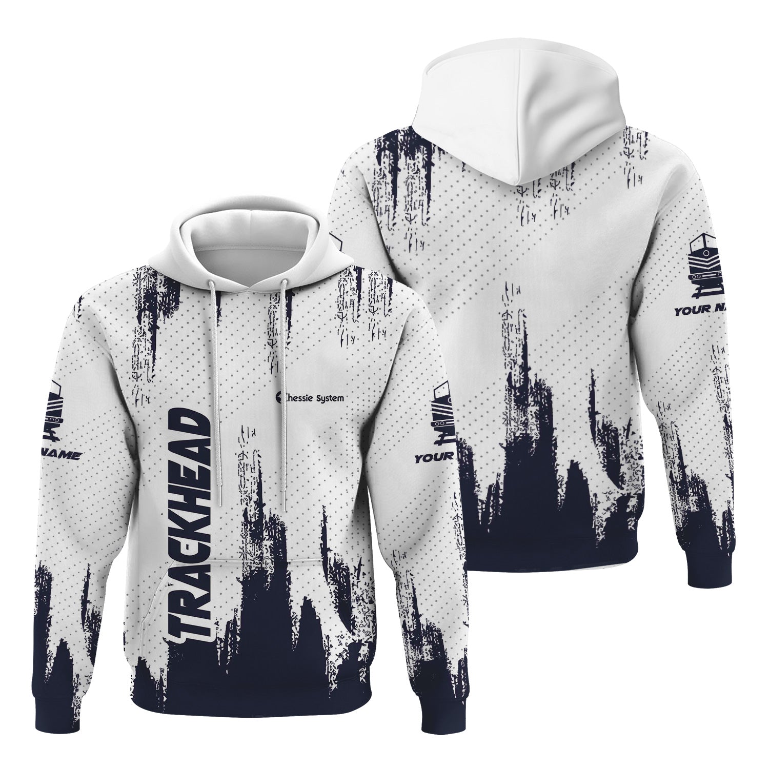 Railspirit Personalized Chessie System Railroad Hoodie Paint Impact Design Train Zip Up Hoodie for Trackhead