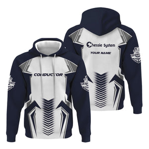 Railspirit Personalized Chessie System Railroad Hoodie Standout Style with Custom Position Train Zip Up Hoodie