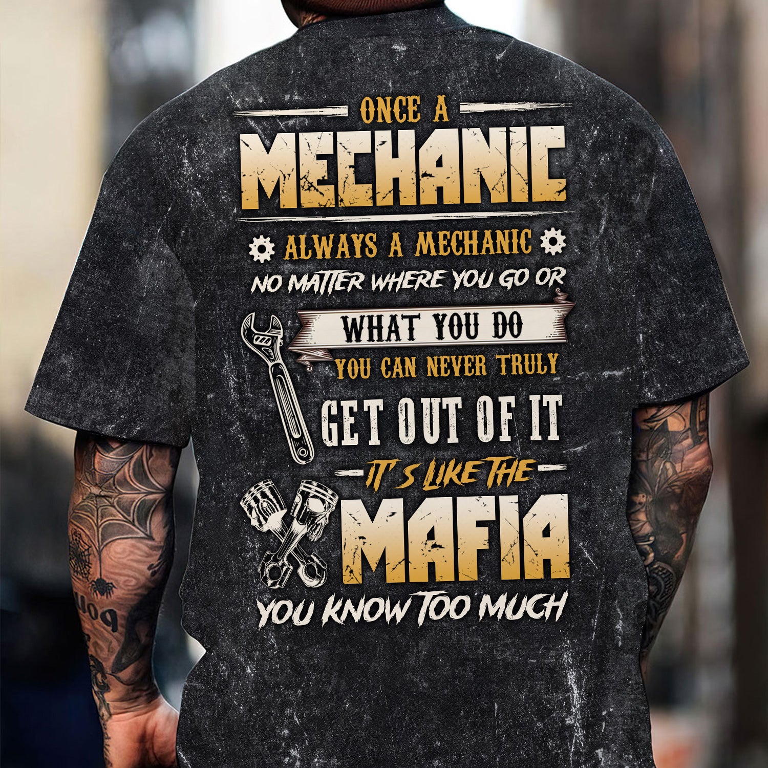 Once a Mechanic Always a Mechanic Shirt, Funny Mechanic Apparel, Car Repair Mafia Tee for Mechanics, Gift for Auto Technicians