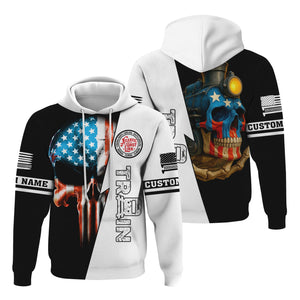 Railspirit Personalized Atlantic Coast Line Railroad Hoodie Train Skull American Flag Zip Up Hoodie All Over Print