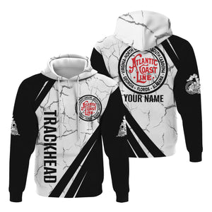 Railspirit Personalized Atlantic Coast Line Railroad Hoodie Crackle Texture Style Train Zip Up Hoodie For Trackhead