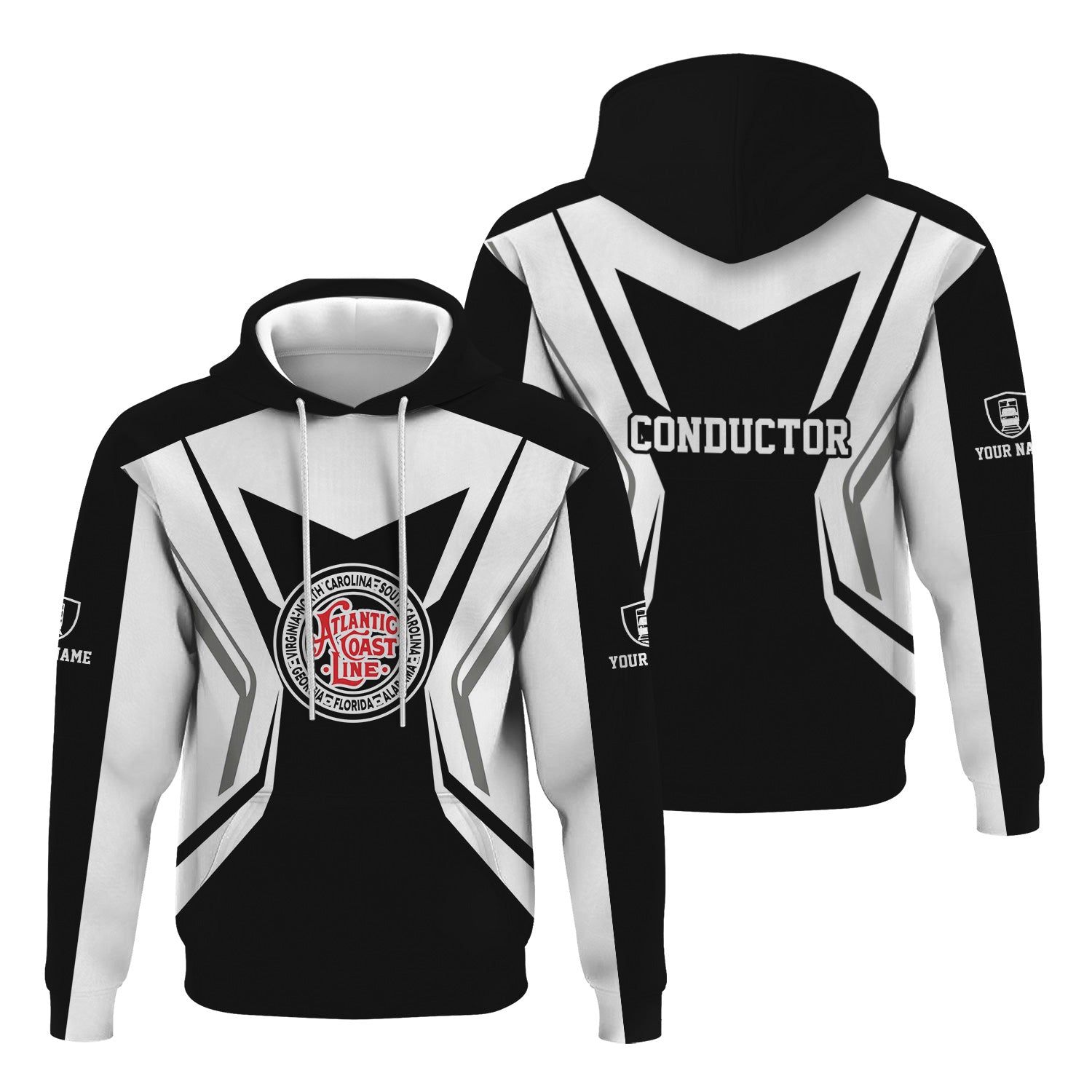 Railspirit Personalized Atlantic Coast Line Railroad Hoodie Unique Style with Custom Job Train Zip Up Hoodie