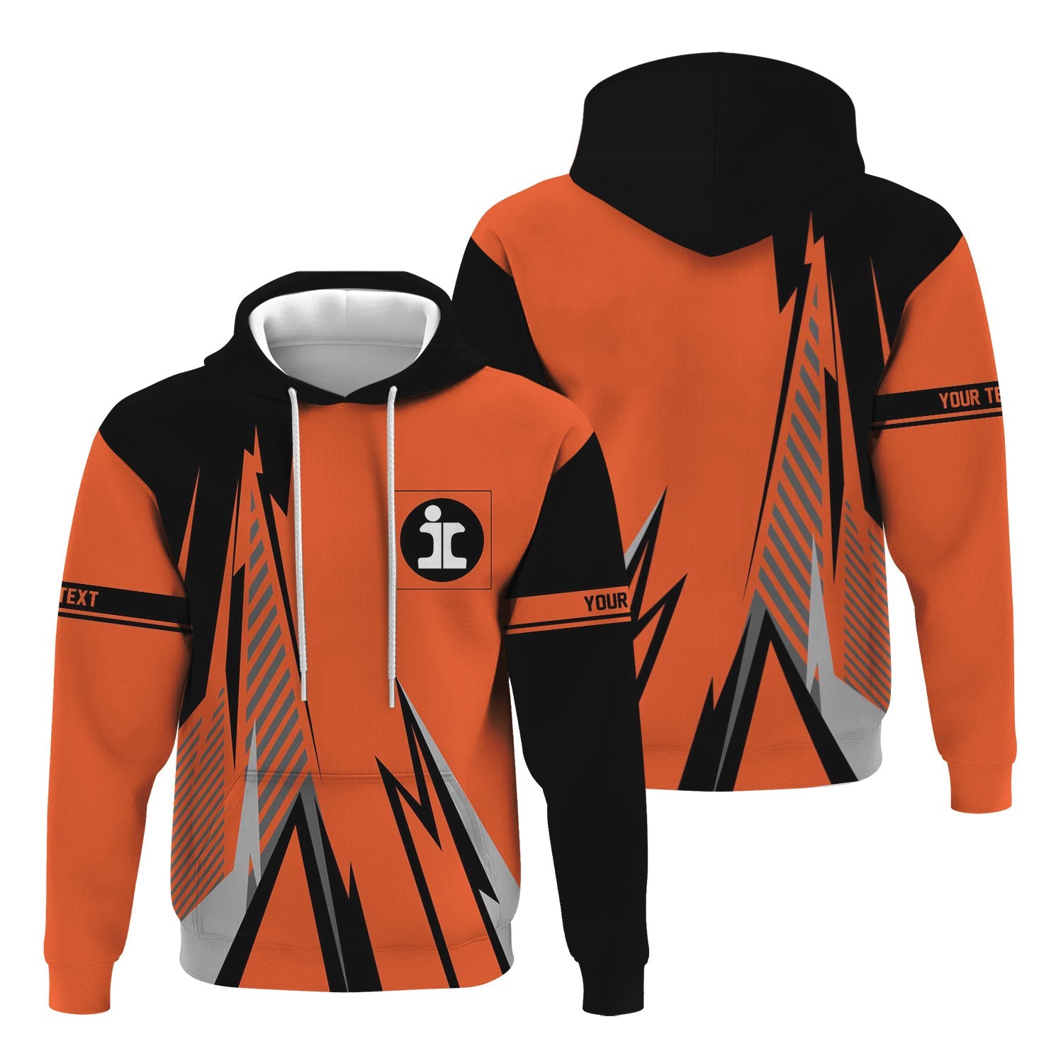 Railspirit Personalized Illinois Central Railroad Hoodie Lightning-Inspired Railway Style Zip Up Hoodie For Train Lovers