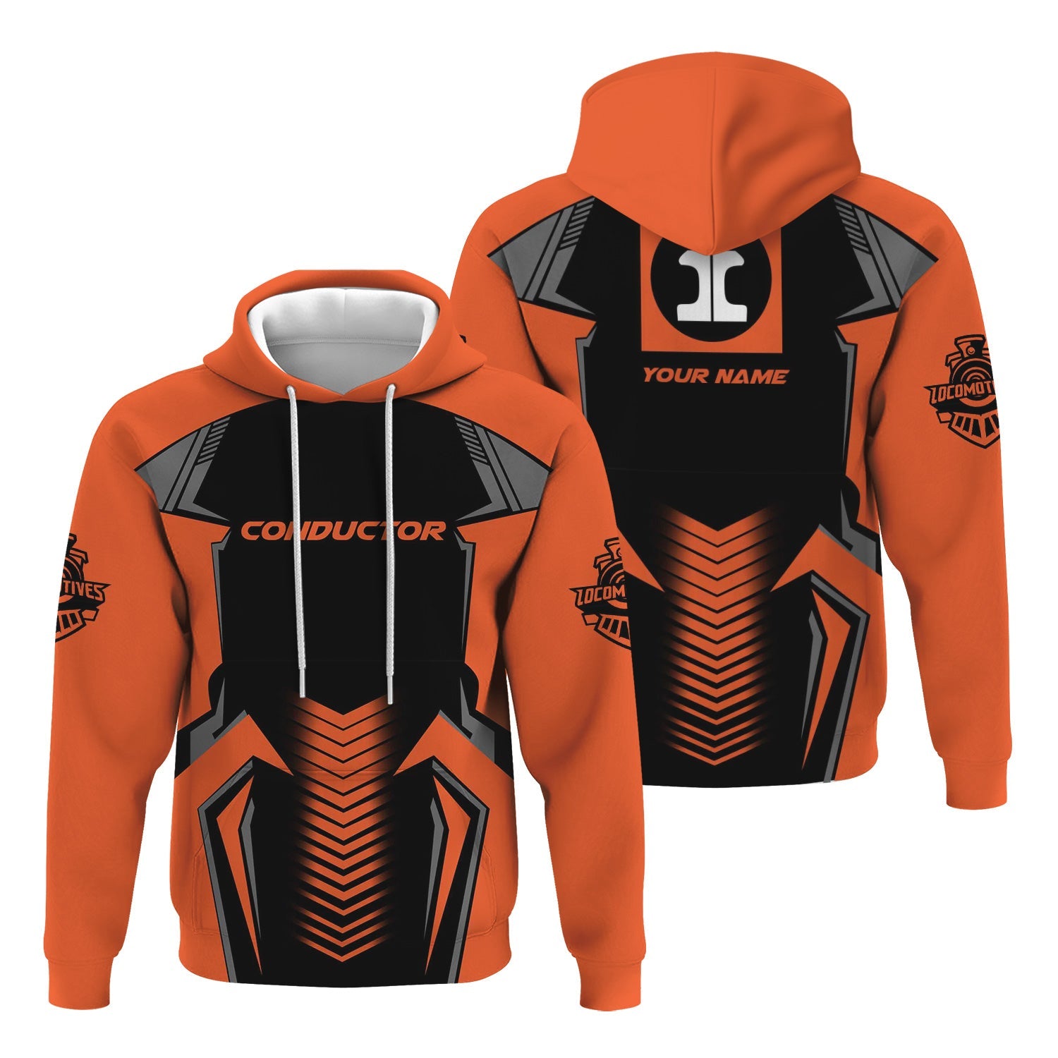 Railspirit Personalized Illinois Central Railroad Hoodie Standout Style with Custom Position Train Zip Up Hoodie