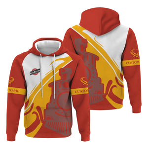 Railspirit Personalized Chicago and North Western Railway Hoodie Flame-Inspired Style Zip Up Hoodie Gift Idea For Train Lovers