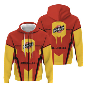 Railspirit Personalized Chicago and North Western Railway Hoodie Custom Year Railroader Zip Up Hoodie Gift Idea For Train Lover