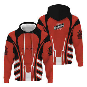 Railspirit Personalized Chicago and North Western Railway Hoodie Striped Railroad Style Train Zip Up Hoodie All Over Print