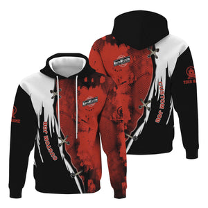 Railspirit Personalized Chicago and North Western Railway Hoodie Retro Stitches Design with Custom Position Train Zip Up Hoodie