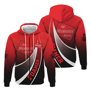 Railspirit Personalized Chicago, Milwaukee, St. Paul and Pacific Railroad Hoodie Railway-Themed Style Milwaukee Road Zip Up Hoodie