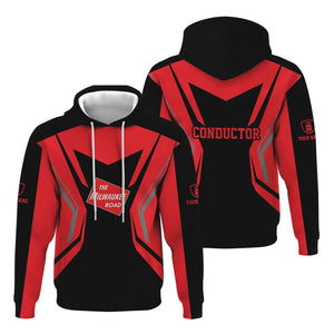 Railspirit Personalized Chicago, Milwaukee, St. Paul and Pacific Railroad Hoodie Unique Style with Custom Job Milwaukee Road Train Zip Up Hoodie