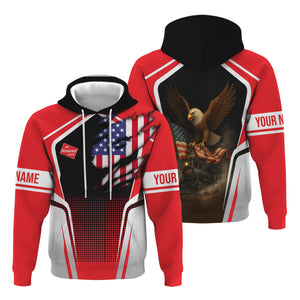 Railspirit Personalized Chicago, Milwaukee, St. Paul and Pacific Railroad Hoodie American Eagle Vintage Train Milwaukee Road Zip Up Hoodie