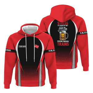Railspirit Personalized Chicago, Milwaukee, St. Paul and Pacific Railroad Hoodie Stress Is Caused By Not Having Enough Trains Milwaukee Road Zip Up Hoodie