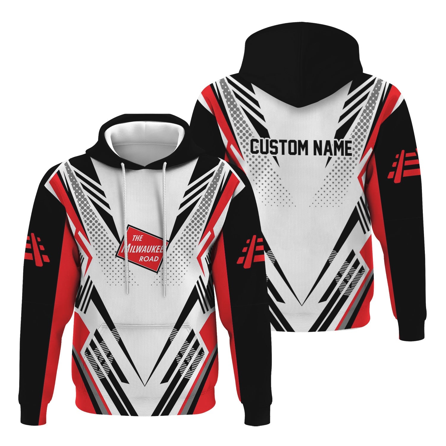 Railspirit Personalized Chicago, Milwaukee, St. Paul and Pacific Railroad Hoodie Railroad Tribute Design Milwaukee Road Train Zip Up Hoodie