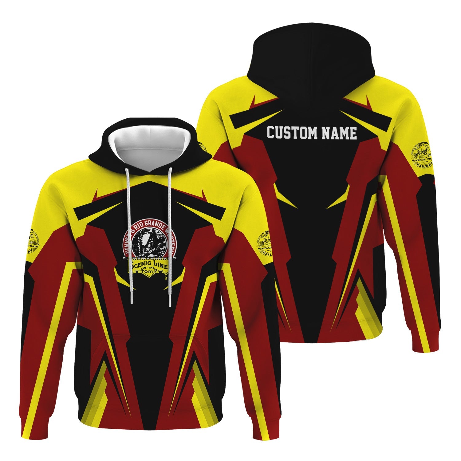 Railspirit Personalized Denver and Rio Grande Western Railroad Hoodie Strong Line Style Train Hoodie Gift Idea For Train Lover