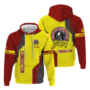 Railspirit Personalized Denver and Rio Grande Western Railroad Hoodie Unique Railway Style with Custom Job Train Zip Up Hoodie