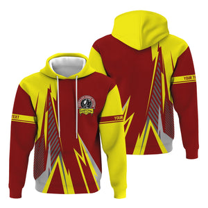 Railspirit Personalized Denver and Rio Grande Western Railroad Hoodie Lightning-Inspired Railway Style Zip Up Hoodie For Train Lovers