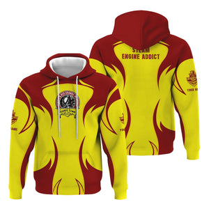Railspirit Personalized Denver and Rio Grande Western Railroad Hoodie Distinctive Flame Style Zip Up Hoodie For Steam Engine Addict