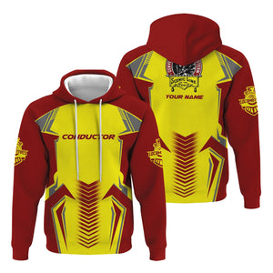 Railspirit Personalized Denver and Rio Grande Western Railroad Hoodie Standout Style with Custom Position Train Zip Up Hoodie