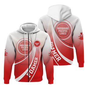 Railspirit Personalized Missouri Pacific Railroad Hoodie Railway-Themed Style Zip Up Hoodie Gift Idea For Trainspotter