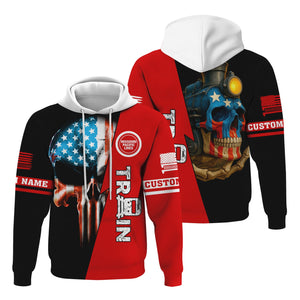 Railspirit Personalized Missouri Pacific Railroad Hoodie Train Skull American Flag Zip Up Hoodie All Over Print