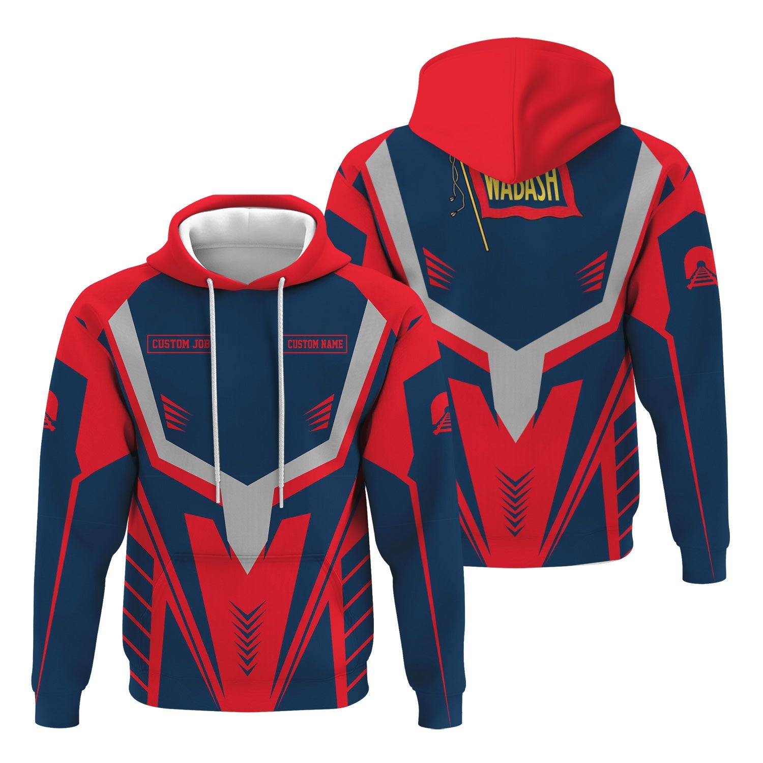 Railspirit Personalized Wabash Railroad Hoodie Workwear-Inspired with Custom Position Train Zip Up Hoodie