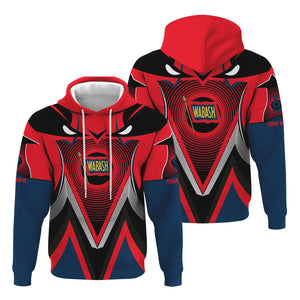 Railspirit Personalized Wabash Railroad Hoodie Vibrant Graphic Pattern Zip Up Hoodie For Train Enthusiasts