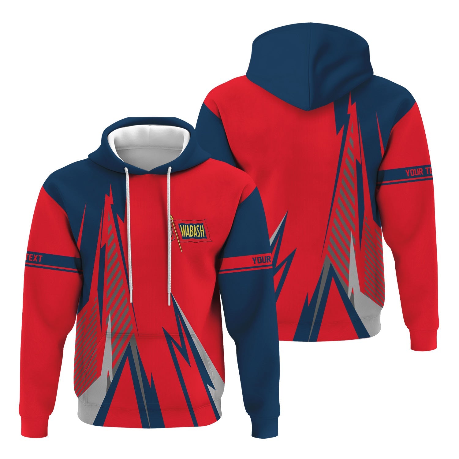 Railspirit Personalized Wabash Railroad Hoodie Lightning-Inspired Railway Style Zip Up Hoodie For Train Lovers