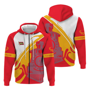 Railspirit Personalized Wabash Railroad Hoodie Flame-Inspired Style Zip Up Hoodie Gift Idea For Train Lovers