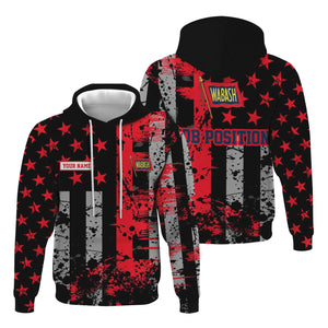 Railspirit Personalized Wabash Railroad Hoodie Artistic Paint American Flag Style Train Zip Up Hoodie