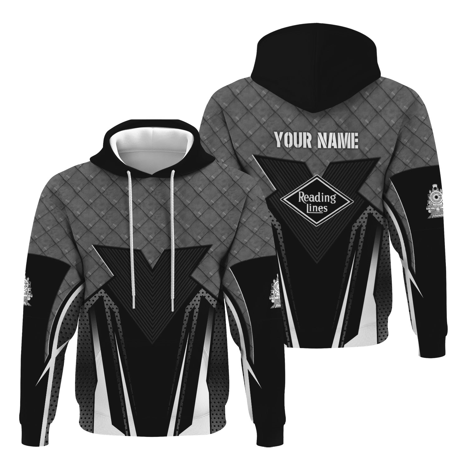 Railspirit Personalized Reading Railroad Hoodie Rugged Steel Vibes Train Zip Up Hoodie All Over Print